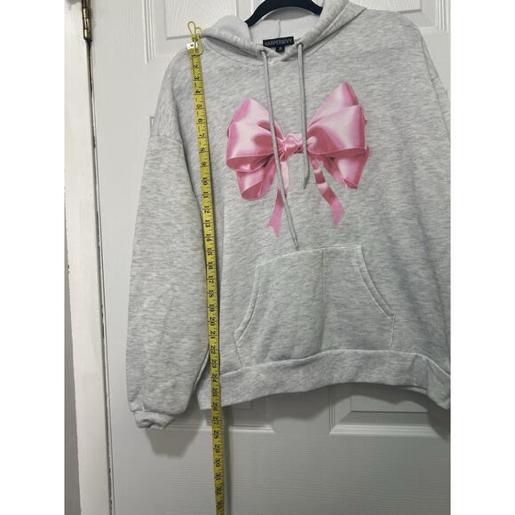 Harper & Ivy Popover Super Soft Plush Hoodie Bow Detail “High Maintenance” SizeM - Picture 3 of 7